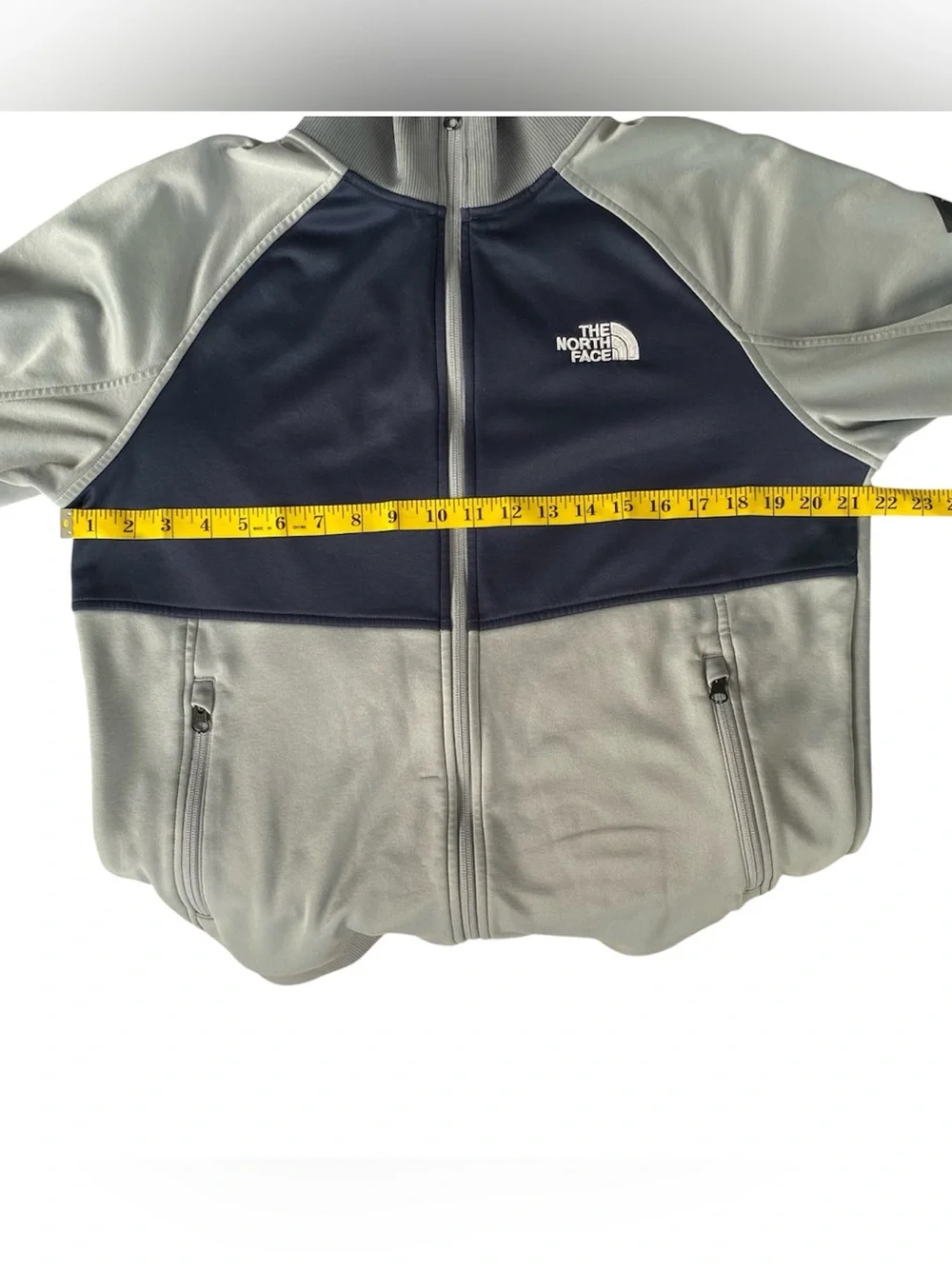 THE NORTH FACE Jacket Track Fleece Full Zip Navy Gray Colorblock Mens Size M